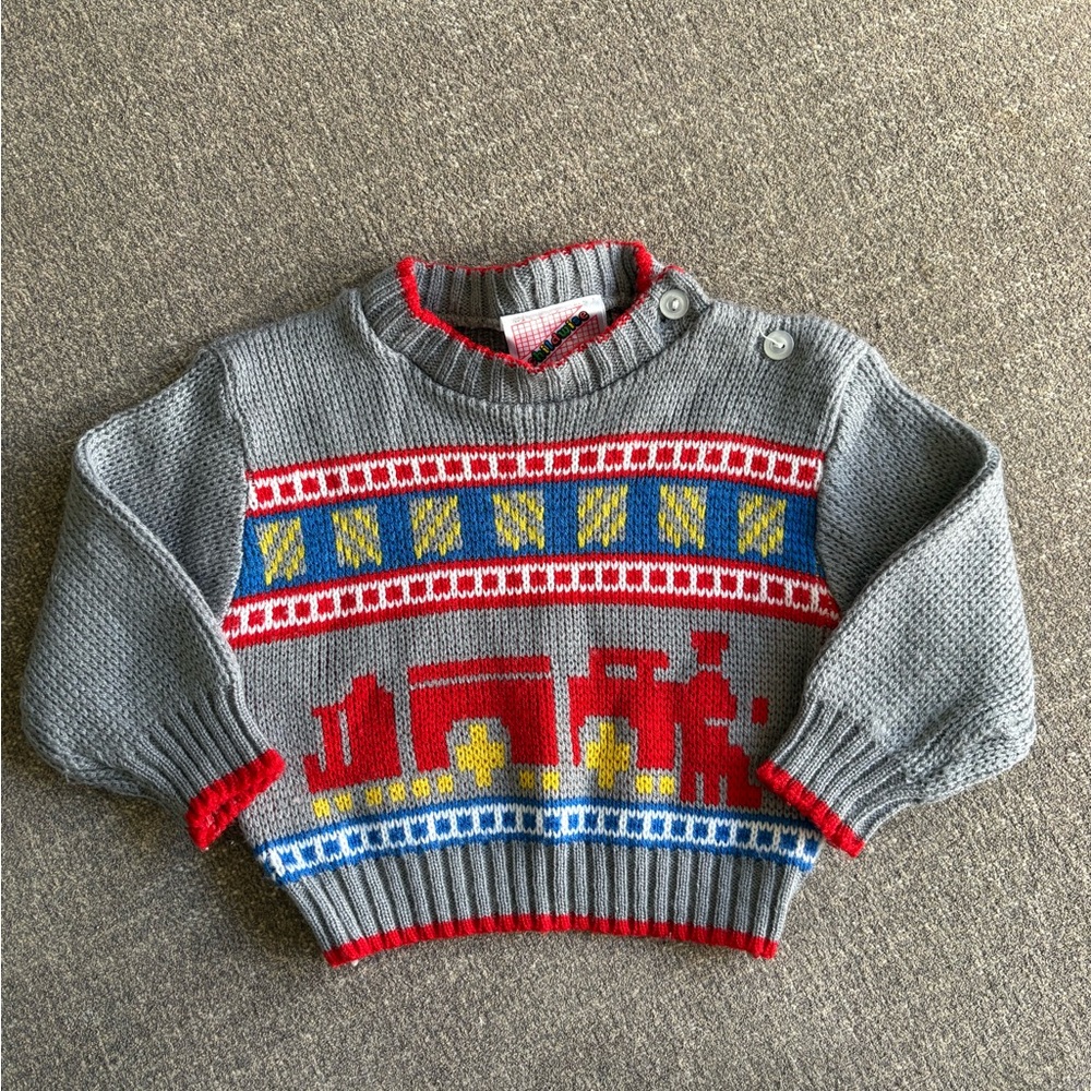Vintage baby train sweater